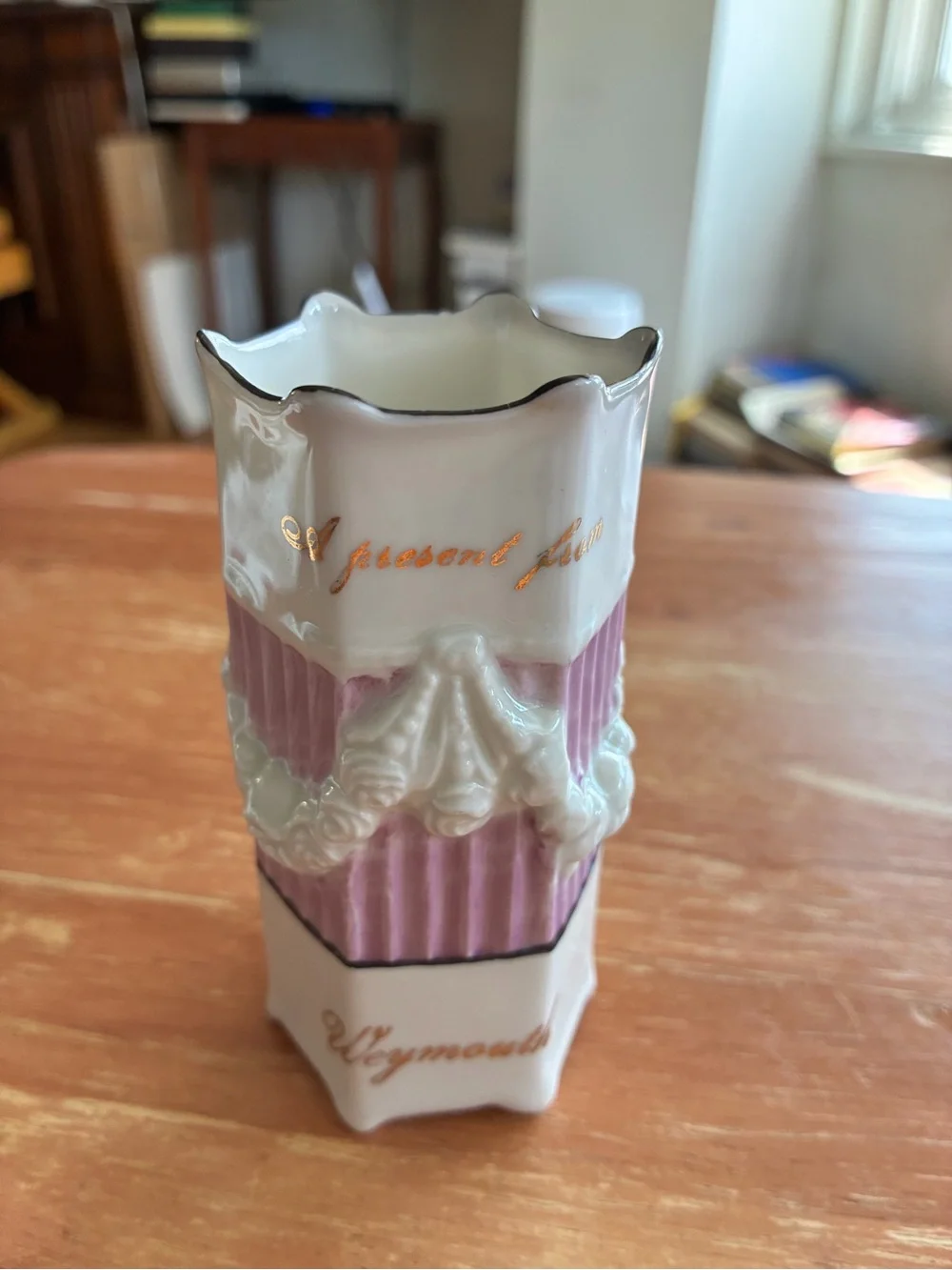 antique souvenir porcelain bud vase